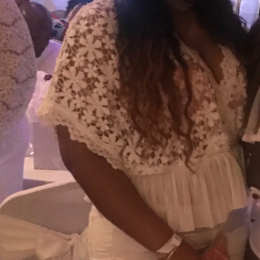 Sexy off white lace blouse